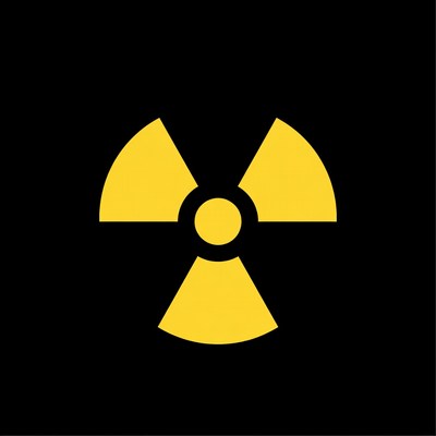 Yellow Radiation Symbol on Black