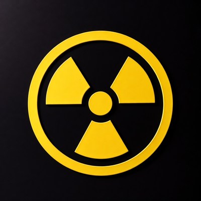 Yellow Radiation Symbol on Black