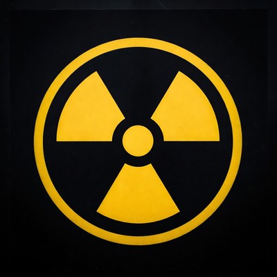 Yellow Radiation Warning Symbol