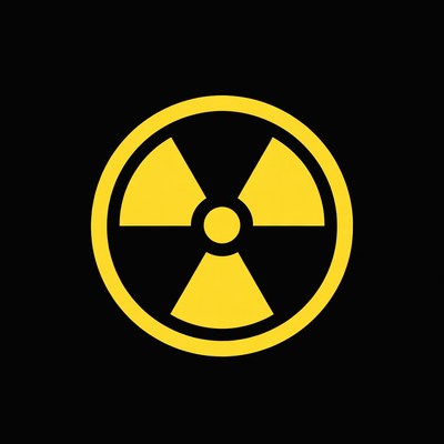 Yellow Radiation Warning Symbol