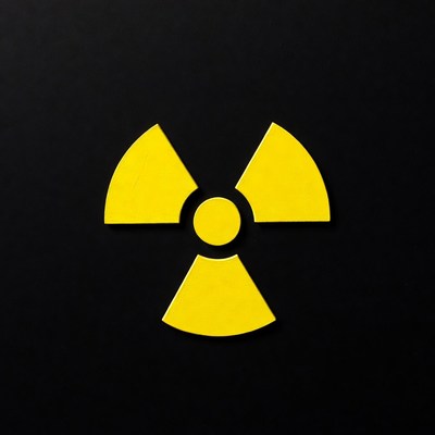 Yellow Radiation Symbol on Black