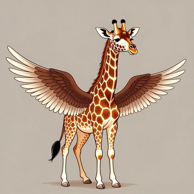Winged Giraffe Illustration