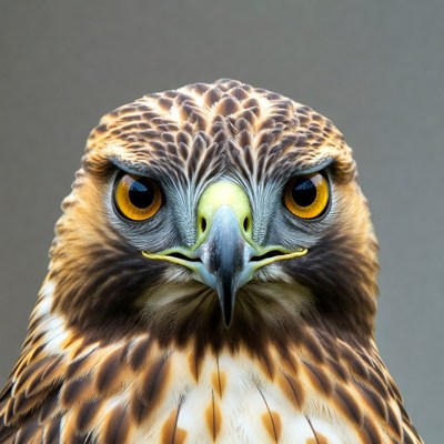 Close-up red-tailed hawk portrait