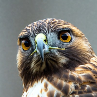 Closeup of red-tailed hawk