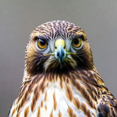 Close-up red-tailed hawk portrait