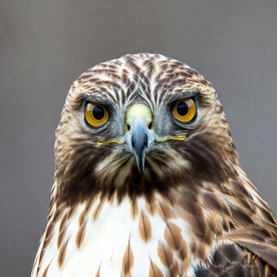 Close-up red-tailed hawk portrait