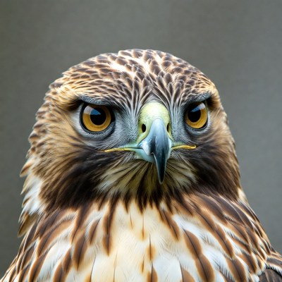 Close-up of red-tailed hawk