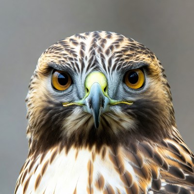 Close-up of red-tailed hawk