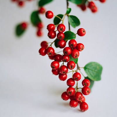 Red Berries on Green Branch