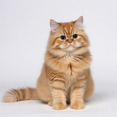 British Shorthair Kitten on White Background