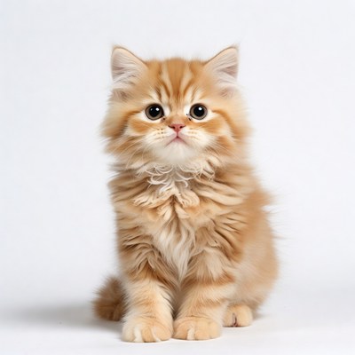 Cute British Shorthair Kitten on White Background