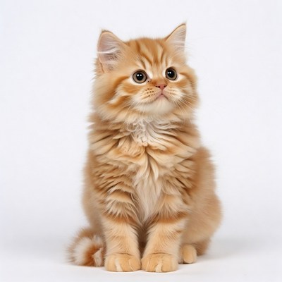 Cute orange kitten sitting