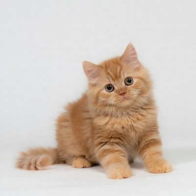 Cute British Shorthair Kitten on White
