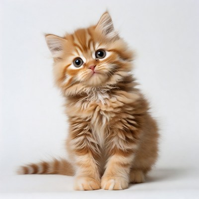 Cute orange kitten sitting