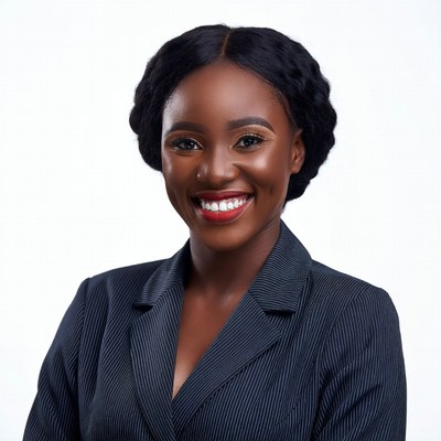Smiling African-American woman in suit