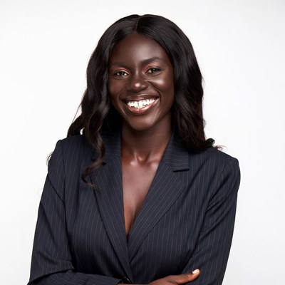 Smiling African-American woman in suit
