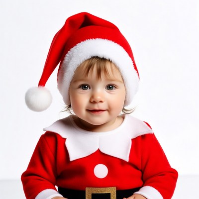 Baby boy in Santa Claus costume