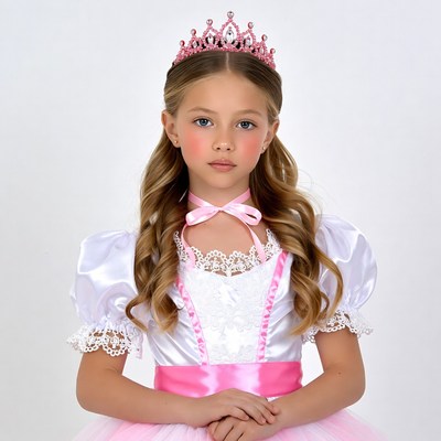 Girl in pink princess dress