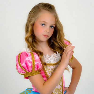 Girl in pink princess costume