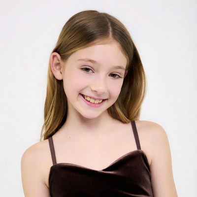 Smiling girl in brown camisole