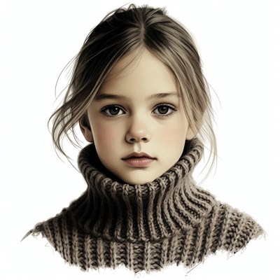 Girl in turtleneck sweater portrait