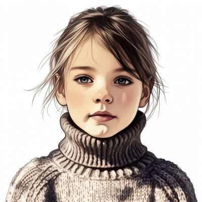 Girl in turtleneck sweater portrait