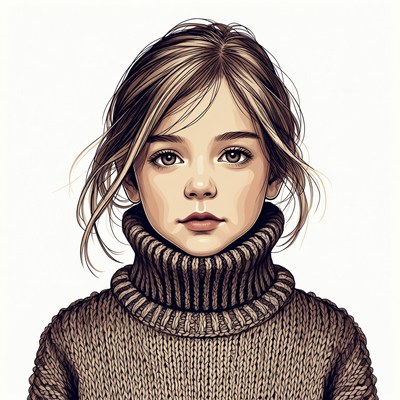 Girl in turtleneck sweater portrait