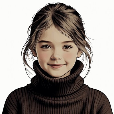 Girl in turtleneck sweater portrait