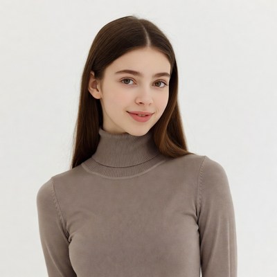 Young woman in turtleneck sweater