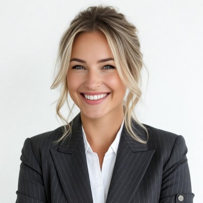 Smiling woman in suit