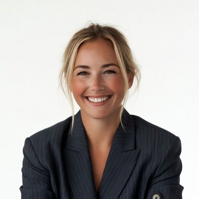 Smiling woman in suit