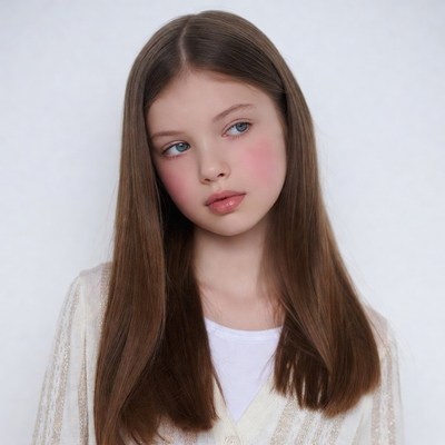 Girl with long brown hair