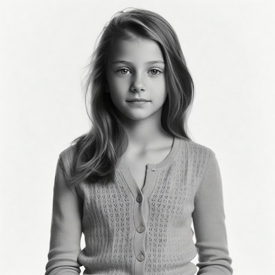 Young girl in cardigan portrait