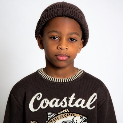 African-American boy in Coastal sweater