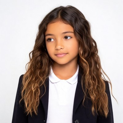 Asian girl in school uniform