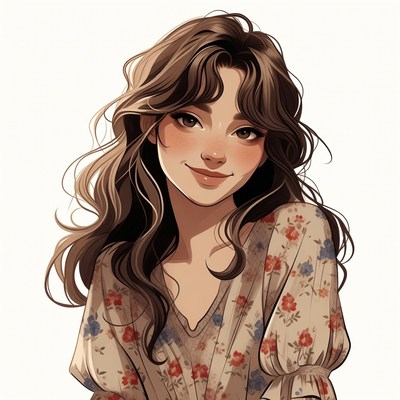 Smiling woman in floral dress