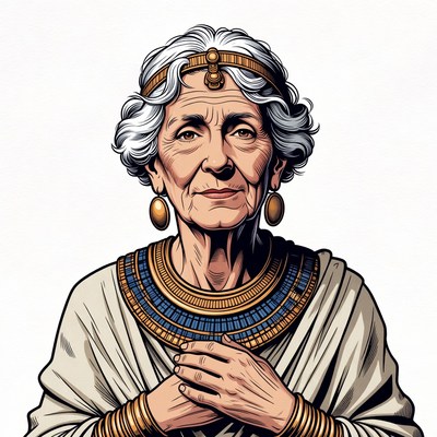 Elderly Egyptian woman in jewelry