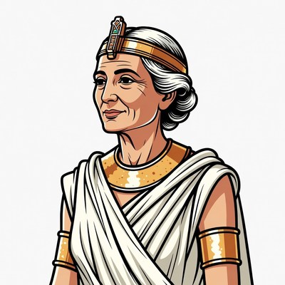 Elderly Egyptian Queen Illustration