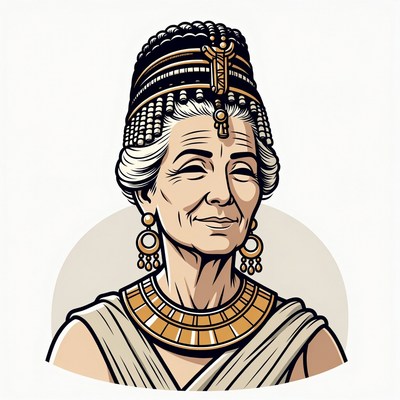 Elderly Egyptian Queen Illustration