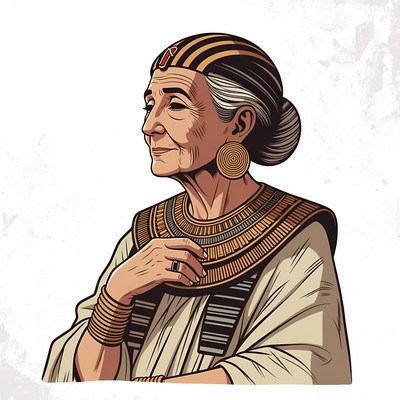 Elderly Egyptian Woman in Profile