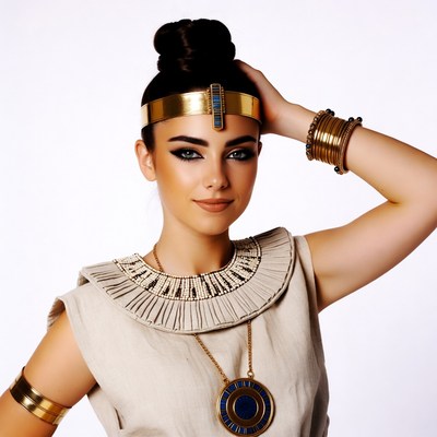 Egyptian woman in gold jewelry