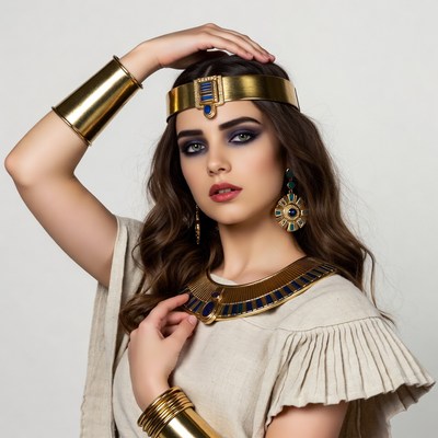 Woman in Egyptian Cleopatra Costume