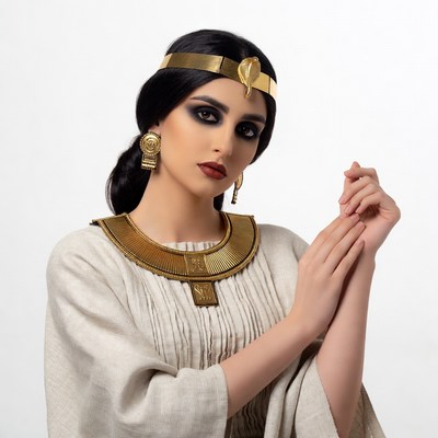 Egyptian woman in gold jewelry