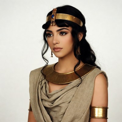 Egyptian woman in gold jewelry