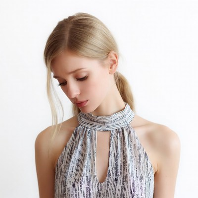 Blonde woman in halter top