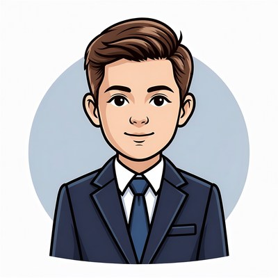Cartoon boy in suit