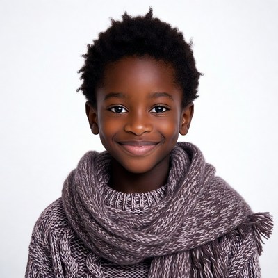 Smiling African boy in scarf