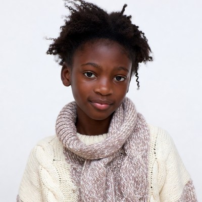 African girl in scarf and sweater