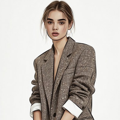 Woman in brown blazer
