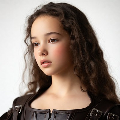 Girl in leather corset portrait